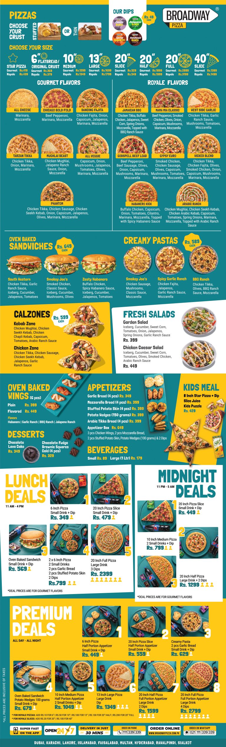 Broadway Pizza Menu Pakistan with Prices Home Foodies