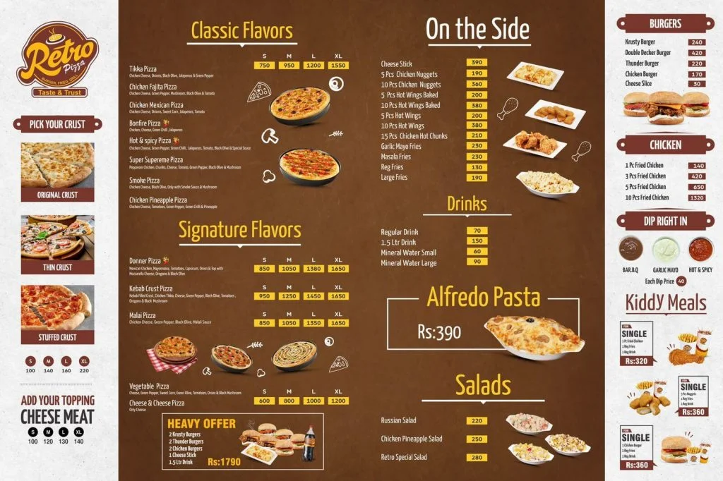 Retro Sialkot Menu