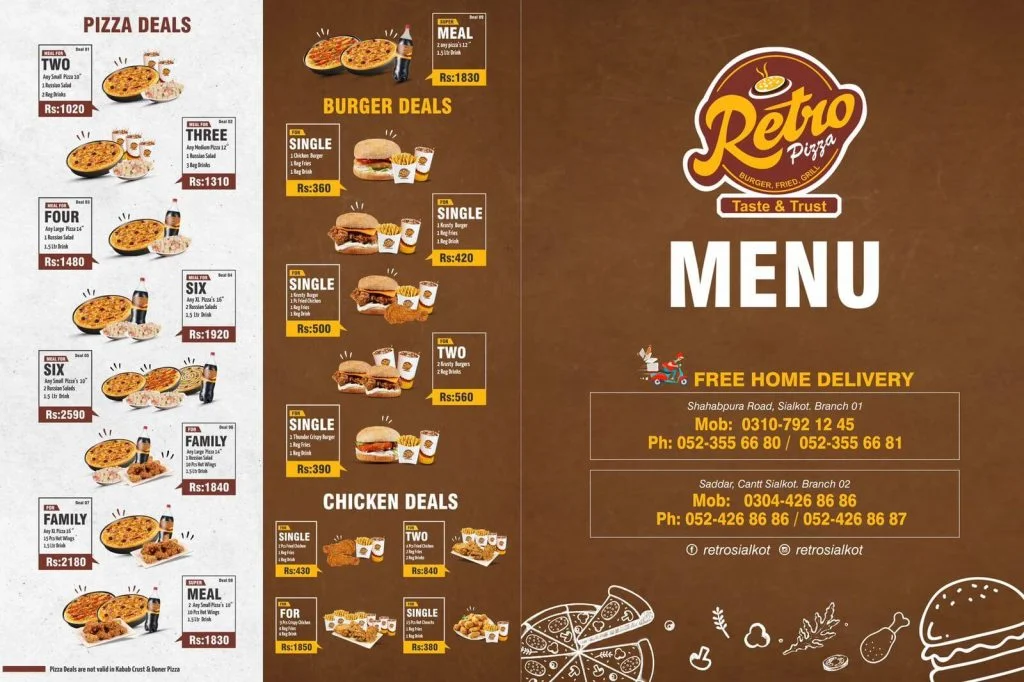 Retro Sialkot Menu